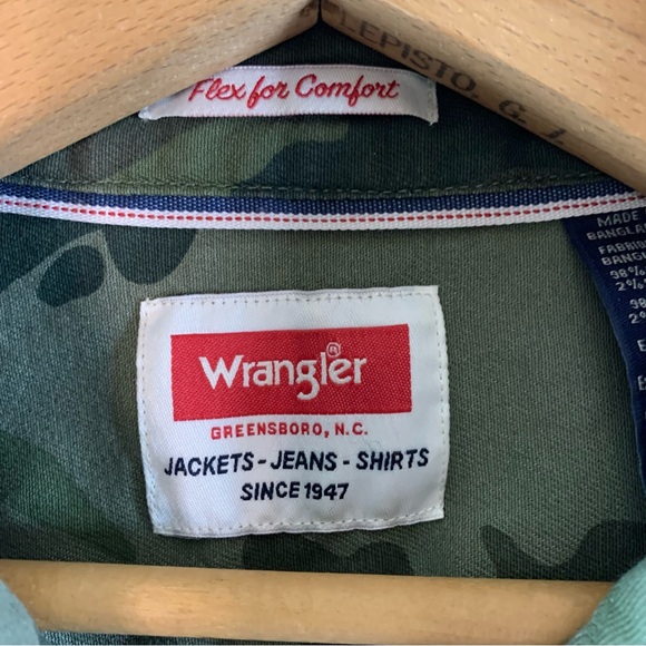 WRANGLER Camo Shirt Jacket Shacket button down collared - Picture 4 of 7